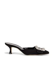 Manolo Blahnik Maysale 50 Jewel Mule in Black