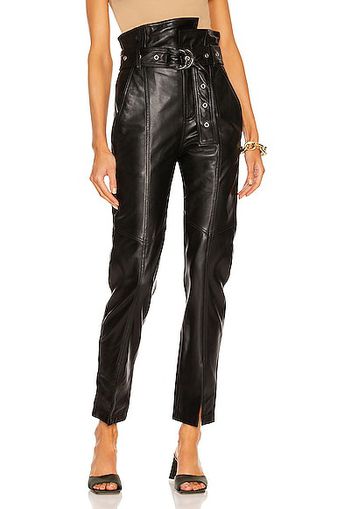 Marissa Webb Anniston Split Hem Leather Pant in Black