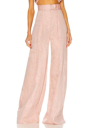 MATTHEW BRUCH Wide Leg Pleated Pant in Rose