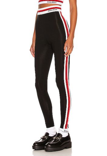 Miu Miu Logo Jersey Legging in Black