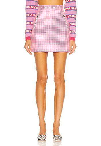 Miu Miu Gingham Mini Skirt in Pink