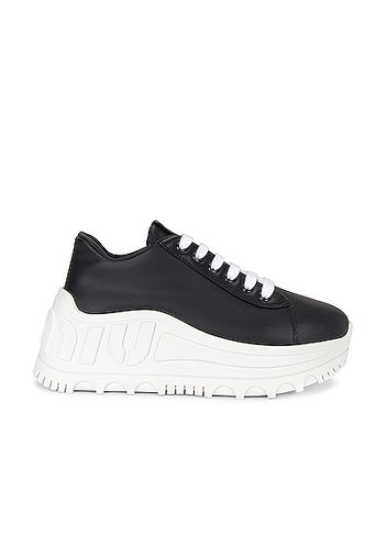 Miu Miu Logo Platform Sneakers in Black