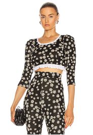 Miu Miu Floral Crop Top in Black,Floral