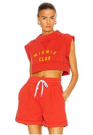 Miu Miu Cotton Fleece Crop Top in Red