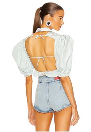 Miu Miu Embroidered Top in Baby Blue