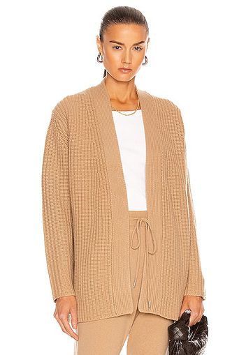 NILI LOTAN Kathleen Shawl Cardigan in Tan