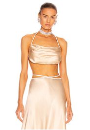 Nue Studio Silk Top with Crystal Cords in Neutral