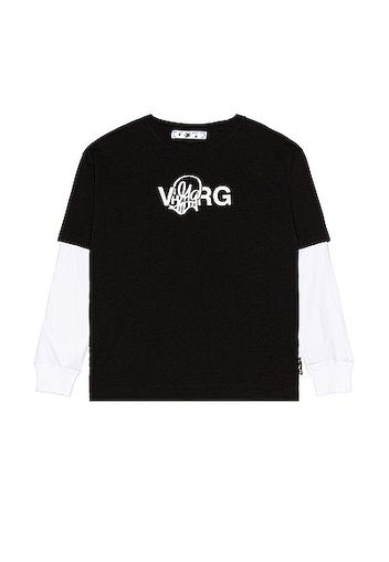 OFF-WHITE Katsu Double Sleeve Tee in Black