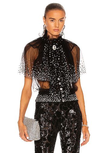 PACO RABANNE Embellished Blouse in Black