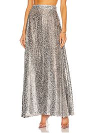 PACO RABANNE Metallic Maxi Skirt in Metallic Silver