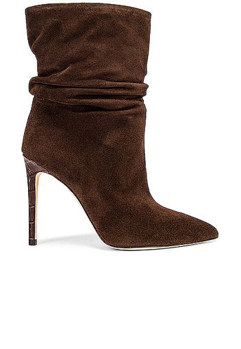 Paris Texas Suede 105 Slouchy Ankle Boot in Chocolate