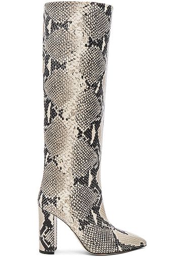 Paris Texas Knee High Python Print Boot in Beige