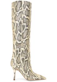 Paris Texas Printed Python Mama Boot in Animal Print,Neutral,White