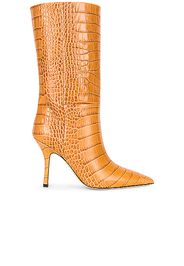 Paris Texas Embossed Croco Mama Mid Calf Boot in Brown,Neutral