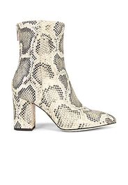 Paris Texas Printed Python 80 Block Heel Ankle Boot in Neutral