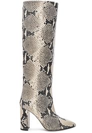 Paris Texas Knee High Python Print Boot in Beige