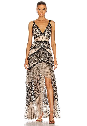 PatBO Burnout Velvet Maxi Dress in Black,Floral,Netural,Polka Dots