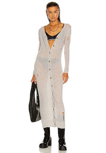 R13 Long Skinny Cardigan in Grey