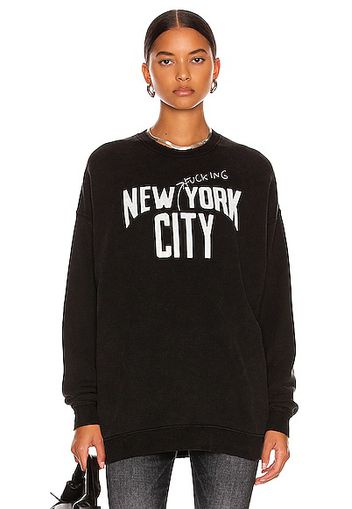 R13 NYFC Oversized Crewneck Sweatshirt in Black