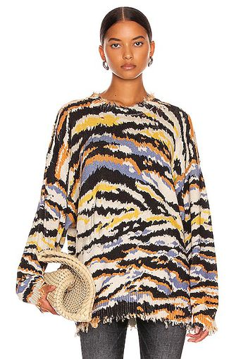 R13 Multi Zebra Sweater in Yellow