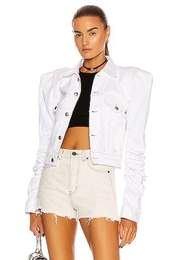 R13 Kelsey Shirring Jacket in White