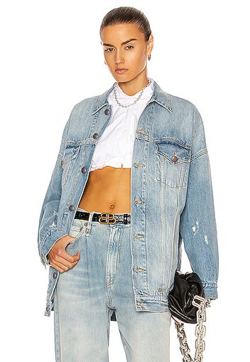 R13 Pat Oversized Trucker Jacket in Denim-Light