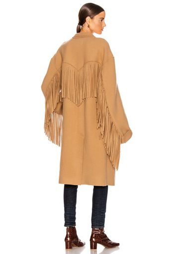 R13 Fringe Coat in Tan