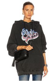 R13 Elvis Flag Logo Oversized Hoodie in Black,Novelty