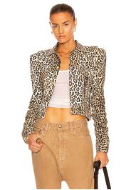 R13 Kelsey Shirring Jacket in Brown