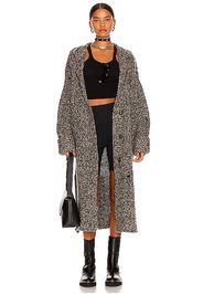 R13 Lapel Sweater Coat in Grey