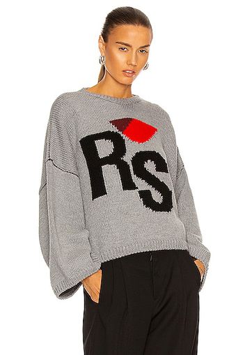 Raf Simons Cropped RS Knit Sweater in Grey