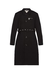 Raf Simons Slim Fit Trench Coat With Zipped Pockets in Black