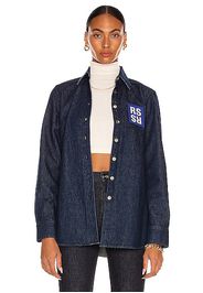 Raf Simons Straight Fit Denim Shirt in Navy