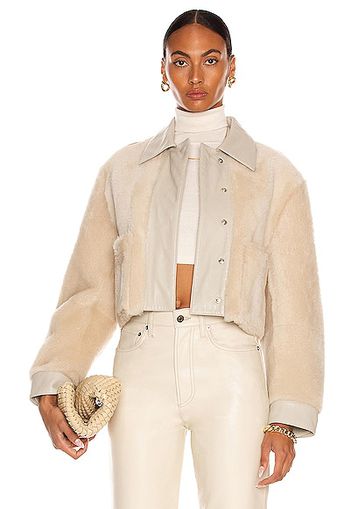 REMAIN Amara Shearling Jacket in Ivory