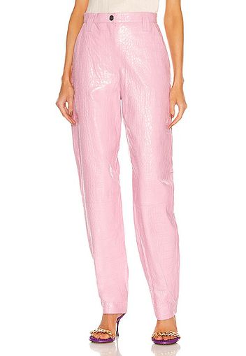 REMAIN Renate Leather Trousers in Pink