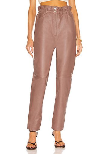 REMAIN Gracele Leather Pants in Tan