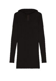 Rick Owens Hooded Long Sleeve Shirt in Black