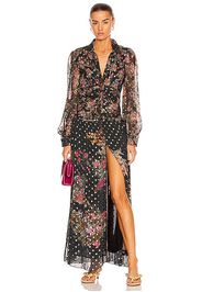 ROCOCO SAND Jane Shirt Maxi Dress in Black