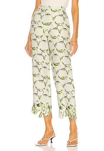 Rosie Assoulin Straight Pant in Green