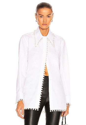 Rosie Assoulin Pearl Button Top in White