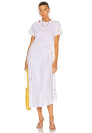 Rosie Assoulin Knotted Tee Dress in White