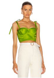 Rosie Assoulin Bustier Top in Green