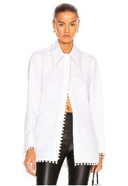 Rosie Assoulin Pearl Button Top in White