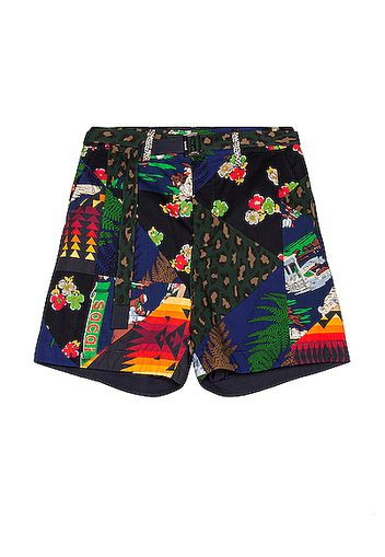 Sacai Hank Willis Thomas Archive Mix Print Shorts in Blue,Green