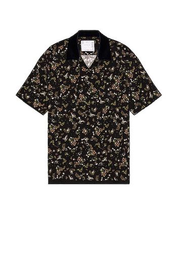 Sacai Floral Print Shirt in Black