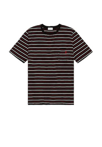 Saint Laurent Striped Tee in Black,Red,Stripes