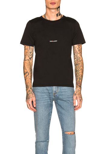 Saint Laurent Logo Tee in Black