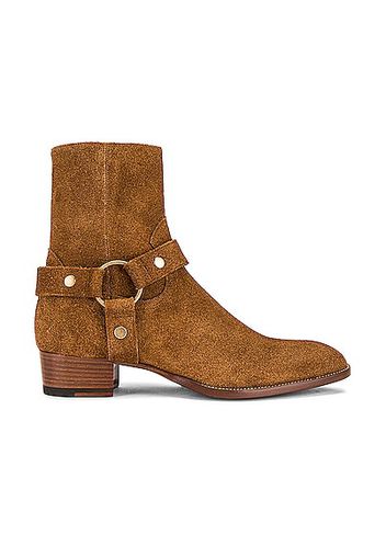 Saint Laurent Wyatt Leather Boot in Brown