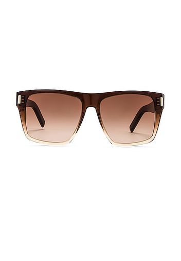 Saint Laurent Flat Top Sunglasses in Brown