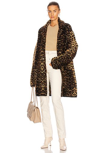 Saint Laurent Leopard Jacket in Brown,Animal Print